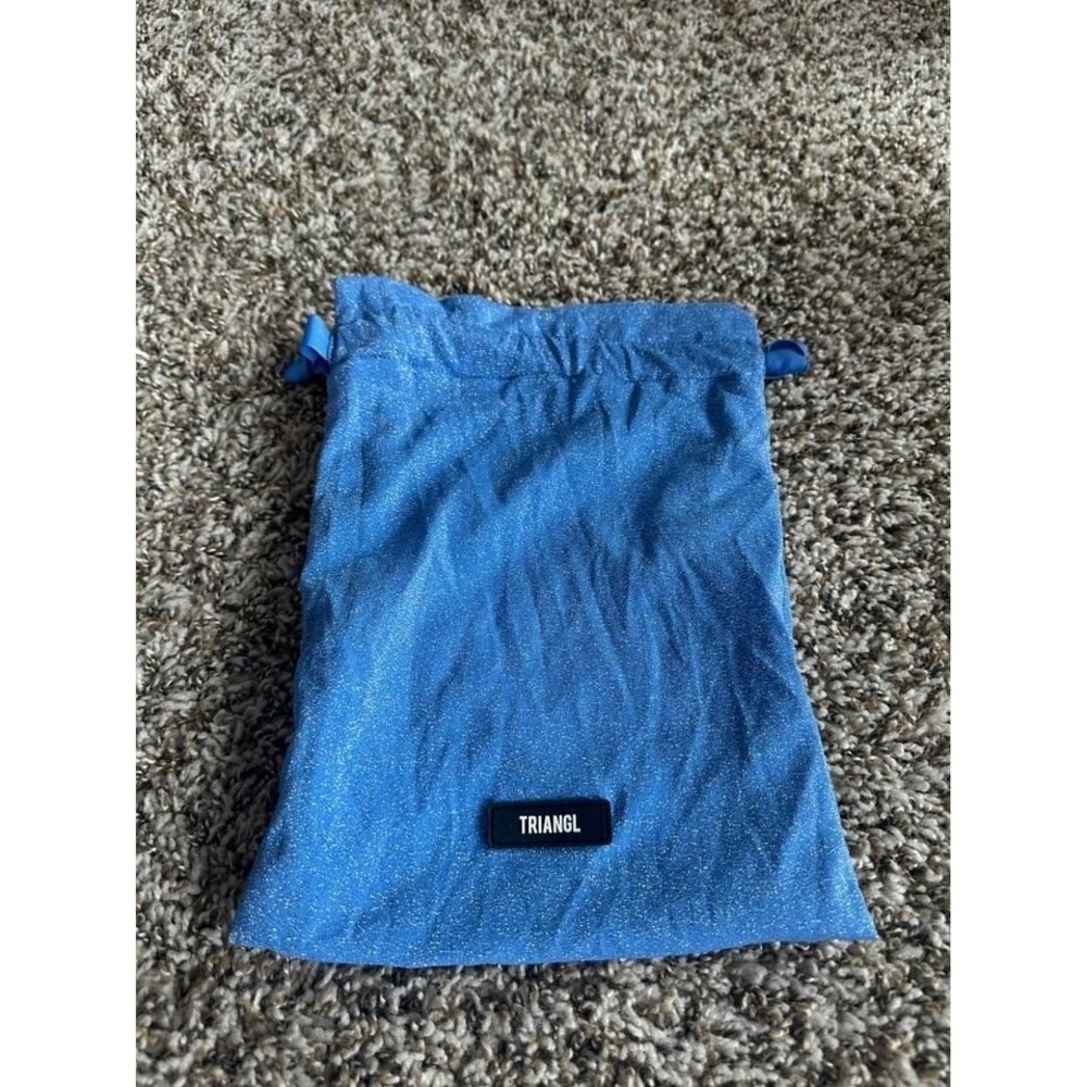 Triangl Blue Sparkle Glitter Drawstring Swimwear Dust Bag Pouch Accessory